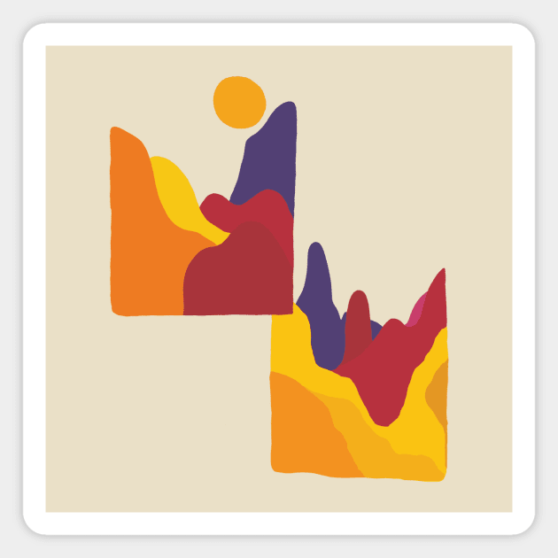 Color block mountain Magnet by Nada's corner